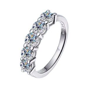 New GRA Certified Moissanite Diamond Band 1 ctw, 18k Size 8
